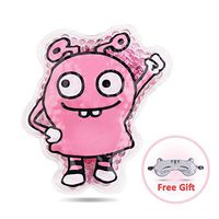 Hilph®Kids Ice Pack for Boo Boos, 2 Reusable Cartoon Ice Packs for Hot Cold Compress, Hands-Free Design for Children's Boo Boos, Fever, Teething, Head, Arms, Legs (Pink)