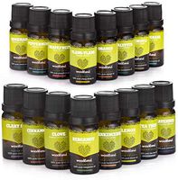 Woodland Natural Essential Oils with DIY Aromatherapy Book (10 ml, 16 Bottle Set) 100% Pure, Therapeutic Grade - Diffusers, Bath, Massage - Lavender, Peppermint, Tea Tree - Relaxation, Meditation