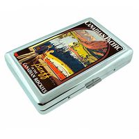 Metal Silver Cigarette Case Vintage Poster D-164 Canadian Pacific Banff Rockies