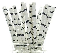 Mustache Party Straws, Moustache Paper Straws (50 Pack) - Mustaches Little Man Birthday Party Supplies, Baby Boy Baby Shower or Birthday Party, Mustache Tableware