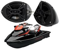 Compatible with Sea-Doo PWC Marine Rockford Sys P152 Custom 5 1/4" Gloss Black Speaker Pods Pair
