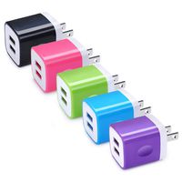 5 Pack Wall Charger, Hootek 2.1A 2-Port USB Plug Cube Power Adapter Charger Block Bases Compatible with iPhone Xs max/Xs/Xr/X/8/7, iPad, Samsung Galaxy S10/S9/S8/Note 9 8, LG, HTC, Oneplus 7 pro/6t/5