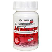 Plus Pharma Acetaminophen Tablets, 500mg, 100ct (2 PACK)