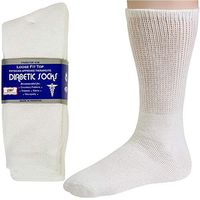 Debra Weitzner Men's 12-pack Diabetic Crew Socks White, (Sock size 10-13/Shoe size 7-13)