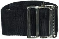 Prestige Medical Nylon Gait Transfer Belt with Metal Buckle, Black, 4.3 Ounce