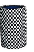2 Black & White Checker Kwik-Covers 55 Gallon Custom Fit Garbage Trash Can Cover