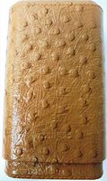 1 Eclipse Brand Tan Ostrich Print Leatherette Cigar Case with Cedar Lining 3364o