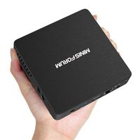 Mini PC Support Windows 10 Pro Intel Z8350 Fanless Desktop Computer 4GB RAM/ 64GB eMMC, HD Graphics, 1000M LAN, Dual Band WiFi, BT4.2, HDMI&VGA Port for Dual Display, Auto Power On, Mini Computer