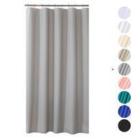 AmazerBath Plastic Shower Curtain, 54" W x 78" H EVA 8G Shower Curtain with Heavy Duty Clear Stones and Grommet Holes, Waterproof Thick Bathroom Plastic Shower Curtains Without Chemical Odor-Grey