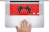 Cute Two Mice Silhouettes Heart Red Design Print Image Macbook Keyboard Decals (Fits 13, 15 inch Air/Pro/Retina) by Trendy Accessories