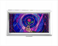 Beauty and The Beast Stained Design Unisex Stainless Steel Cigarette Holder Case Protection Credit Business Card Storage Box Pocket/Wallet