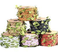 32.8 yd Artificial Green Leaves Perfect Braided Decorated Vine Braided Wax Rope Creative Leaf Ribbon for DIY Craft Party Wedding Home Decoration