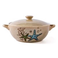 Bowl Bowl Covered Pot Tableware binaural Ceramic Soup Bowl Household stew Pot Large Capacity Soup Bowl Perfect Gift Household tableware, retro bowl