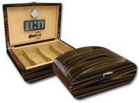 Prestige Import Group Waldorf Cigar Humidor w/ Ebony Lacquer Finish & Polished Hardware