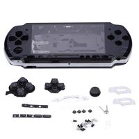 ASHATA Game Shell for PSP 3000,Replacement Full Housing Console Game Shell Case Cover Repair Parts for PSP 3000 (Black)