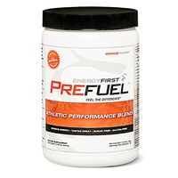 Prefuel Pre-Workout Energizer | 100% Natural | Sugar Free | Gluten Free | Non-GMO | Vegan | Great Tasting Orange Flavored Pre-Workout | 11.28 oz by EnergyFirst