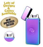 Novelty Wares - USB Flameless Plasma Dual Arc Rechargeable Windproof Cigarette Lighter with Charging Cable and Gift Box (Neon)