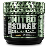 NITROSURGE Pre Workout Supplement - Endless Energy, Instant Strength Gains, Clear Focus, Intense Pumps - Nitric Oxide Booster & Powerful Preworkout Energy Powder - 30 Servings, Pineapple