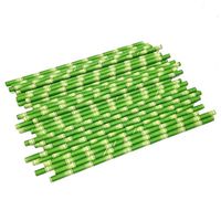 Yeefant 25Pcs 7.7 Inch Bamboo Pattern Straw Biodegradable Paper Milk Tea Drinking Straws Party Wedding Jumbo Smoothie Disposable Food Grade Straws