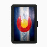 Perfection In Style Black Color Metal Cigarette Case Colorado Flag Design 008