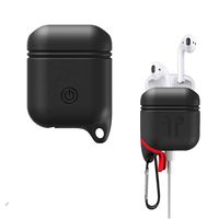 Earphone Case,Sikye Earpods/Earbuds Charger Box Protective Silicone Cover with Strap Anti-Slip for for AirPods (Black)