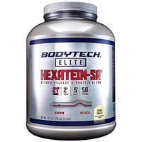 BodyTech Hexatein SR™ (Staged Release) 6 Protein Blend for Muscle Growth Recovery + EFA's, MCT's CLA, French Vanilla (4.73 Pound Powder)