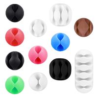 12 Pieces Cable Clips Viaky Adhesive Silicone Desktop Cable Organizer Desk Management System Clips Wire Holder for Computer, Electrical, Charging or Mouse Cord Holder,Multi-Color