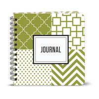 Spiral-bound Journal - 7.25" Square - Modern Design - Olive