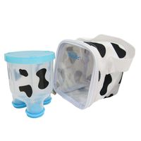 Basilic Baby Formula Milk Powder Dispenser/Snack Storage Cow Pattern - 3 Compartment (Blue)