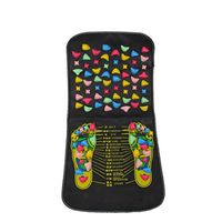 Reflexology Foot Massage Mat Foot Plastic Stone Walking Pad Health Care Acupressure Massager for Pain Relief and Relaxation (Black, Medium)
