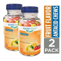 SoundHealth Extra Strength Antacid Chews for Heartburn Relief, Assorted Fruit Flavor, 90Count Bottle, 2 Pack, Assorted- Pink, Yellow, Orange