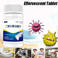 200PCS/2Bottle Convenient Disinfectant Pills Effervescent Tablets,Clothing Bleaching Pool Floor Household Cleaner Disinfection Handmade Spray Containing Chlorine Liquid,Indoor Daily Cleaning