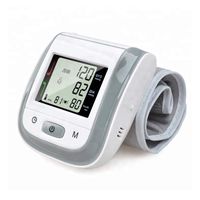 Digital Wrist Blood Pressure Monitor Automatic Heart Rate Detection Heartbeat BP Monitor Large LCD Display for Home Use-Gray