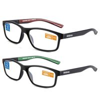 Computer Reading Glasses Blue Light Blocking Glasses Women Men 2 Pack(red and green, 2.0)