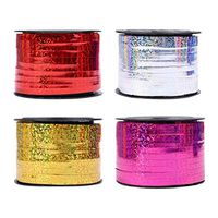 Toyvian Curling Ribbon Gift Wrapping Ribbons Metallic Balloon Rolls for Party Supplies Art Craft Decor,100 Yards, 4 Rolls