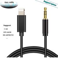 Aux Cable Compatible with iPhone X/Xs/Max/XR/8/8 Plus, Aux Cable Compatible with iPhone/iPod/ipad, 3.5mm Aux Audio Cable Cord for Headphones/Home/Car Stereos (Black)