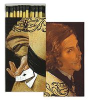 HomArt Large Decorative Portraits Man Candle and Fireplace Wood Matches (Set of 12)