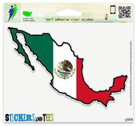 Mexico Map Flag Vinyl Car Bumper Window Sticker 3" x 2"