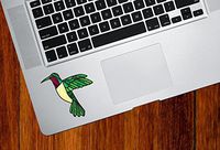 Ruby Throated Hummingbird Stained Glass Style Vinyl Decal for Laptop | Macbook | Trackpad | Tablet - Copyright 2016 YYDC (SIZE AND COLOR CHOICES) (SMALL 3.5"w x 3"h) (Ruby Throated)