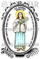 St Maria Goretti Patron Saint of Rape Victims 4"x6" Set of 6 Linen Postcards