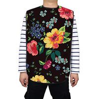 Adult Bibs, Crumb Catcher Apron，Extra Long Drinking and Eating Clothing Protectors,Waterproof PVC Backing Adult Bib Washable Dining Bibs for Elderly (Watercolor Floral)