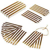 West Coast Paracord Decorative Gift Tags – Supplies for Homemade Labels – Ideal for The Holiday Season (Rectangle Tags - Gold Foil, 20 Pack)