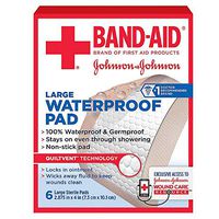 Band-AID First Aid Sterile Waterproof Pads, Large 6 ea (Pack of 3)