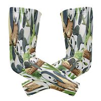 ZZKKO Panda Bamboo Cooling Arm Sleeves Cover Uv Sun Protection for Men Women Running Golf Cycling Arm Warmer Sleeves 1 Pair