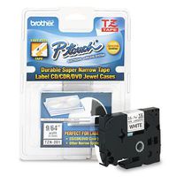 Brother P-Touch - TZ Super-Narrow Non-Laminated Tape for P-Touch Labeler, 1/8w, Black on White TZE-N201 (DMi EA