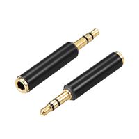 uxcell 3.5mm Male to 3.5mm Female Connector Adapter Coupler Copper 2Pcs for Stereo Audio Video AV TV Cable Convert
