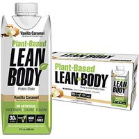 Lean Body Ready-to-Drink, Plant-Based Vegan Vanilla Caramel Protein Shake, 30g Protein, No Artificial Flavors, Sweeteners or Colors, Non GMO, Gluten Free, High Quality Pea & Rice Blend (Pack of 12)