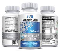 Braxton Labs Prostate Health 500mg+ Proprietary Blend of Saw Palmetto 200mg. Quercetin,Juniper,Uva Ursi,L-Alanine,L-Glycine,Pumkin Seed,Burdock,Cayenne,Goldenseal,Marshmallow,Parsley,Sterol Complex