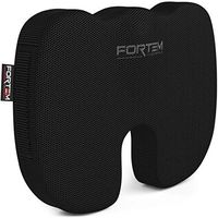 FORTEM Seat Cushion Pillow for Office Computer Chair, Car, Wheelchair, Memory Foam, Improves Posture, Non-Slip Bottom, Washable Cover (Black)