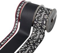 Fair Isle CA104729 Cascade Chalkboard Ribbon Collection W/Wired Edge 3/Pkg-Black W/White Stitching